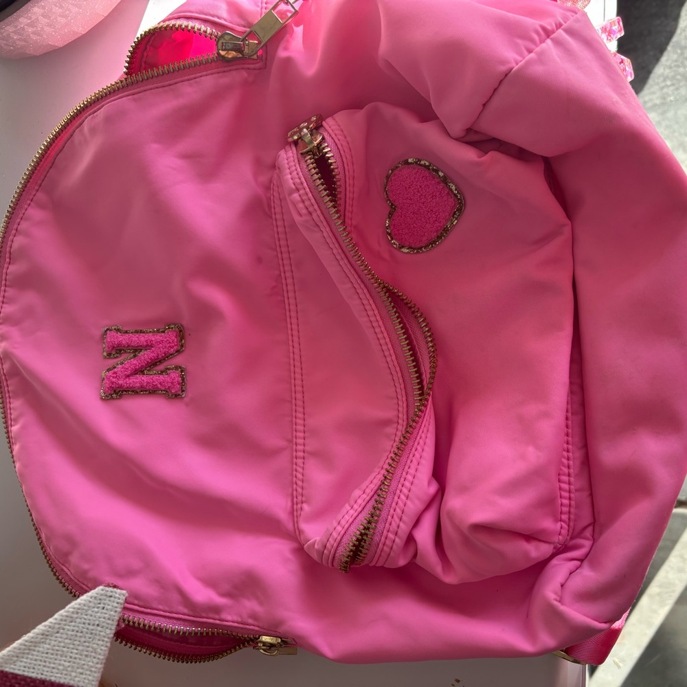 Pink STONEY CLOVER Backpack with Heart Patch